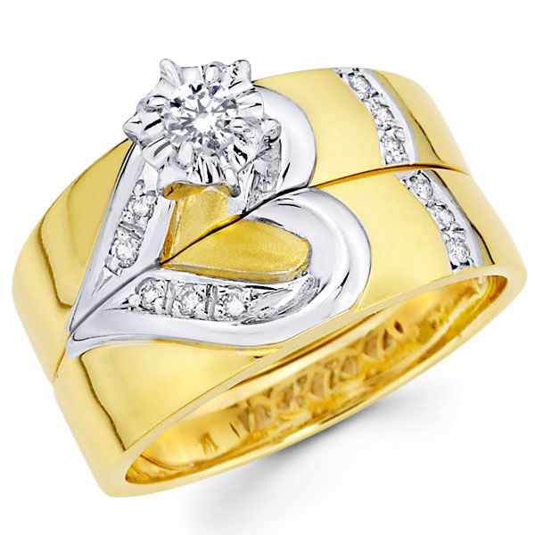 kalp detaylı sarı altın nişan yüzüğü