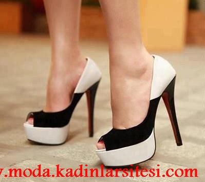 siyah beyaz ayakkabı modeli