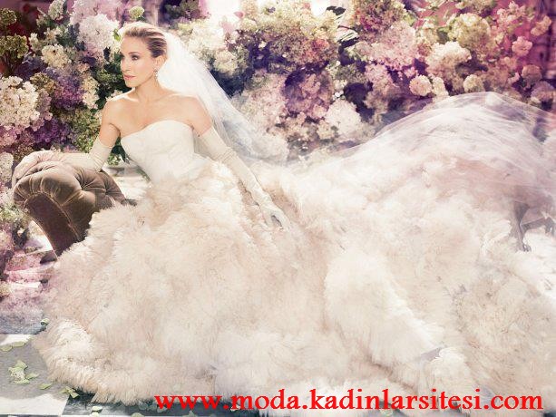 kabarık ruffle model gelinlik