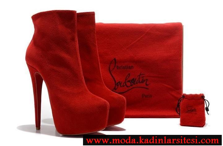 kırmızı nubuk ayakkabı çanta modeli