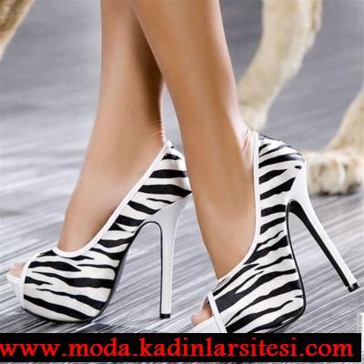 zebra desenli ayakkabı modeli