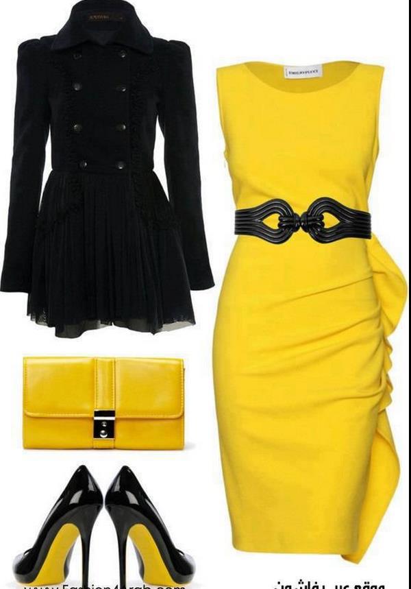 sarı mini elbise kombin modeli