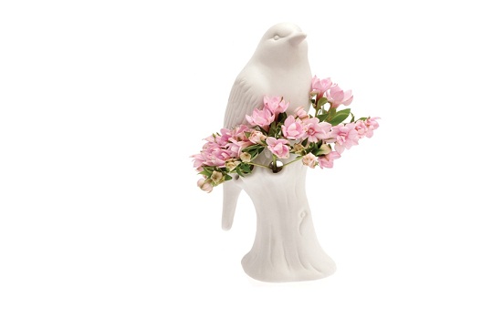 kuş figürlü tasarım vazo modeli
